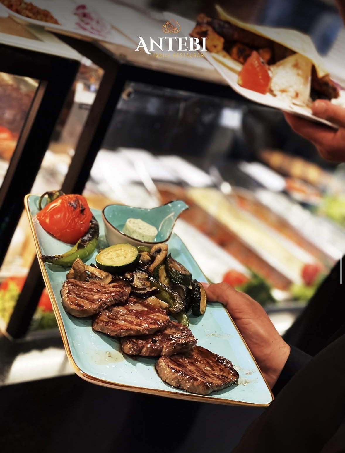 Steakteller mit Grillgemüse